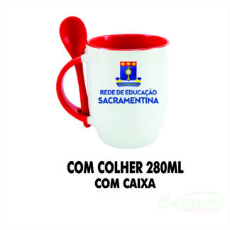 CANECA DE PORCELANA COM COLHER