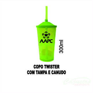 Copo Twister com Tampa e Canudo
